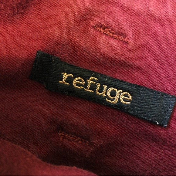 Refuge High Rise Shorts High Waisted Stretch Burgundy Red - Picture 3 of 3